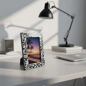 Cadre photo rectangulaire en résine noire et blanche de qualité supérieure, fait main, taille personnalisée, affichage vertical pour décoration intérieure de luxe - Product Image 3