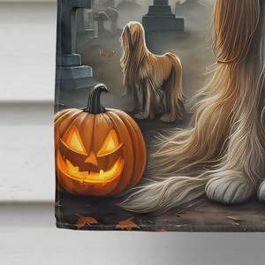 Gran Multicolor afgano Hound Spooky Halloween casa bandera porche manga poste decorativo patio Banner obra de arte colgante de pared hecho - Product Image 4
