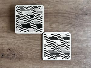 Juego de Posavasos Cuadrados de Resina MDF Clásicos, Hechos a Mano, Ecológicos, Duraderos, de Grado Alimenticio, 100 mm de Diámetro, 8 mm de Grosor, Decoración de Mesa - Product Image 4