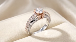Anillo de Compromiso de Lujo con Diamante Solitario Brillante Certificado IGI, Cultivado en Laboratorio, Doble Hilera, Pavé, Tallo Dividido, Oro Blanco, OEM ODM - Product Image 4