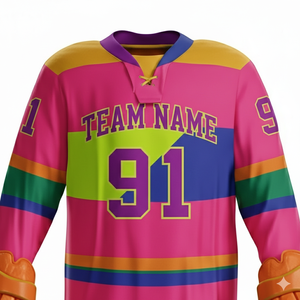 Fabricante OEM de Camisetas de Hockey sobre Hielo Personalizadas al por Mayor |   Tela de malla transpirable |   Uniformes de Hockey Impresos con Logotipo Personalizado del Equipo - Product Image 4