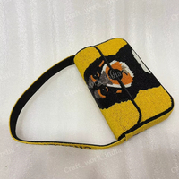 Sac fourre-tout décontracté à motif visage de chien perlé, sac à main de soirée moderne de luxe pour femme, léger, écologique, grande capacité, artisanat