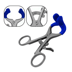 Écarteur buccal pédiatrique Molt Mouth Gag 3,5 po avec embouts en PVC bleu, en acier inoxydable chirurgical, avec verrouillage à cliquet, ergonomique et manuel - Product Image 2