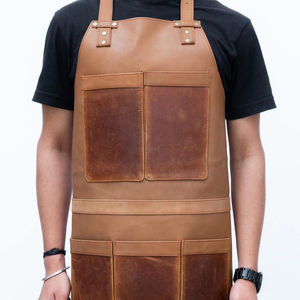 Delantal de cuero resistente para trabajo pesado, delantal de cuero para soldar, nuevo delantal resistente al desgaste, delantal de cuero reutilizable para restaurante, trabajo y cocina. - Product Image 1