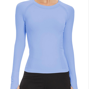 เสื้อวิ่งกลางแจ้งเสื้อกีฬายิมผ้ายืดแห้งเร็วฟิตเนสเสื้อโยคะโยคะสำหรับผู้หญิงหลวมพอดีระบายอากาศได้ดี - Product Image 5