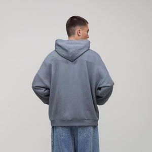 Sweat à capuche personnalisé avec logo, en molleton polyester/coton 410G, coupe ample, impression numérique, pour homme, collection automne, OEM - Product Image 2