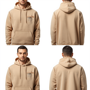 Sudadera con Capucha para Hombre, Diseño Contemporáneo con Bordado de Horizonte Desértico, Tela Premium de Alta Calidad y Estilo Relajado - Product Image 4