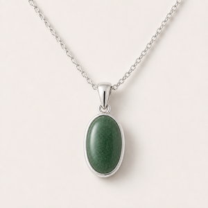 Collier pendentif en argent sterling 925 avec jaspe Kambaba vert foncé, fait main, avec chaîne fine - Product Image 5
