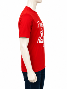เสื้อยืดแขนสั้นสีแดงสำหรับผู้ชาย AERO ผ้าถักนิตติ้ง 100% คอตตอน คอกลม พิมพ์ลายตัวอักษร สวมใส่สบาย ทรงปกติ ระบายอากาศได้ดี - Product Image 3