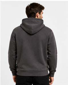 เสื้อฮู้ดดี้โอเวอร์ไซส์สำหรับคู่รัก เสื้อฮู้ดดี้หนานุ่มสไตล์วินเทจสำหรับฤดูหนาว ผ้าฝ้าย 100% พิมพ์ลายทอสีพื้น มีกระเป๋า - Product Image 5