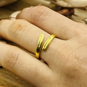 Bague minimaliste moderne en laiton plaqué or 18 carats pour homme, design géométrique ouvert, idéale pour la vente en gros/OEM/ODM - Product Image 1
