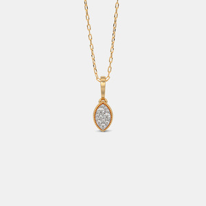 Collar con Colgante de Diamante Cultivado en Laboratorio con Halo de Oro Amarillo de 14K - Product Image 1