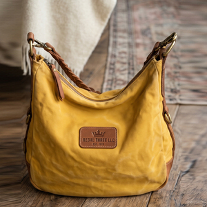 Vintage Canvas Hobo Bag With Braided Leather Strap Zip Closure All Seasons Women's Shoulder Bags Fashion Wear Hobo Bags - Product Image 3