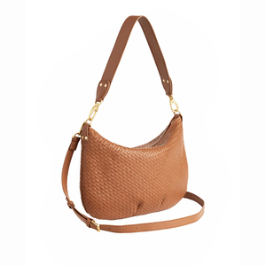 Royaa 2025 England Style Genuine Leather Water Resistant Handwoven Half Moon Shape <b>Shoulder</b> Bag Polyester Lining Removable <b>Strap</b> - Product Image 4