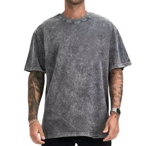 เสื้อยืดโอเวอร์ไซส์แบบฟอกสี 100% ผ้าฝ้าย วินเทจ ลุคสตรีทแวร์ คอกลม แขนสั้น สำหรับผู้ชาย เสื้อฟอกสี - Product Image 1