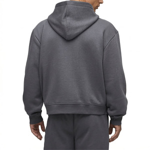 Sudaderas con capucha de algodón y forro polar para hombre, con marca personalizada, con cremallera, corte regular, color gris, fabricante de ropa para producción en masa - Product Image 3