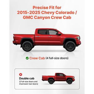2015-2025 Chevy Colorado/GMC equipaggio cabina in acciaio al carbonio pedane 6 pollici gradini laterali antiscivolo superficie cava resistente alla ruggine - Product Image 2