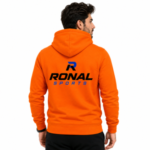 เสื้อฮู้ดผู้ชายสีส้มยี่ห้อ Ronal Sports ผ้าฝ้ายฟลีซ โลโก้ด้านหน้า แขนยาวทรงปกติ สไตล์ฤดูใบไม้ร่วง ราคาพิเศษ - Product Image 4