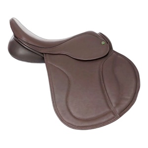 Silla de Doma Inglesa de Cuero Marrón con Armazón de Madera Tamaño Completo - Product Image 6