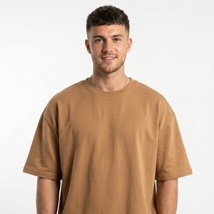 Ensemble décontracté deux pièces tricoté respirant pour homme, col rond, t-shirt et short, en polyester/coton, avec logo personnalisé, idéal pour la gym estivale - Product Image 6