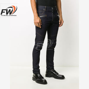 กางเกงยีนส์ผู้ชายสไตล์ไฮสตรีทแบบสั่งทำพิเศษจากโรงงาน (OEM) คุณภาพสูง ทรงสลิมตรง พิมพ์ลาย ผ้าเดนิมบาง ทรงหลวม ขาดๆ แบบลำลอง - Product Image 3