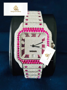 Montre de luxe pour homme en moissanite, style hip-hop, entièrement pavée de diamants, avec cadran en cristal, montre-bracelet haut de gamme pour homme, idéale pour les soirées - Product Image 2