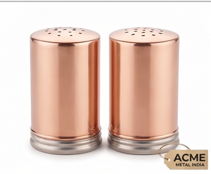 Ensemble de salières et poivrières en cuivre de qualité supérieure, récipients cylindriques en métal pour épices, supports de rangement minimalistes pour cuisine, résistants à la rouille - Product Image 3