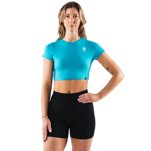 Camiseta Corta para Mujer, Manga Corta, Ajuste Elástico, Tela Ligera, Deportiva, Informal, para Uso Diario, Yoga, Gimnasio - Product Image 1