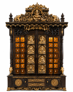 Traditional South Indian Style Open Temple Designs Premium Open Design Wooden Pooja <b>Mandir</b> for Home Prayer Room For Australia - Product Image 6