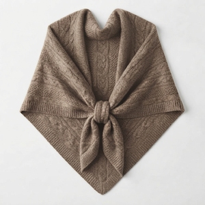 Écharpes triangulaires en tricot torsadé lourd pour femmes, châles-ponchos d'hiver doux et chauds, imprimés sur mesure, vente en gros, fournisseur - Product Image 4