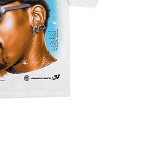 <b>Men's</b> White Short Sleeve T-Shirt Silk Screen Printed Street Style <b>Turtleneck</b> Regular Fit Cotton Jersey Photo Print Front Logo - Product Image 3