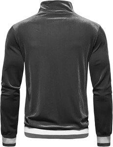 Survêtement en velours noir Majestic pour homme : Ensemble de luxe deux pièces sport-luxe et streetwear urbain avec empiècements blancs - Product Image 2