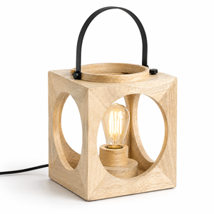 Farol de madera decorativo diseñado para reuniones festivas y decoración interior elegante con encanto natural - Product Image 6