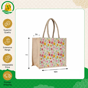 กระเป๋าช้อปปิ้งผ้าปอกระเจา 100% ดีไซน์โดดเด่นเป็นเอกลักษณ์  รีไซเคิลได้ เป็นมิตรต่อสิ่งแวดล้อม จำหน่ายส่งจากผู้ส่งออกชาวอินเดีย - Product Image 5