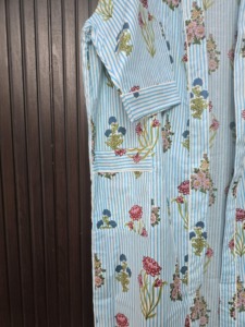 Bata de algodón con estampado floral para mujer, bata informal de manga larga y longitud completa para verano, estilo kimono ligero - Product Image 6