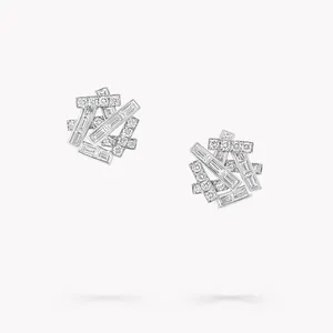 Pendientes de Diamantes para Mujer, Oro Blanco de 18k, Corte Redondo, Diamantes Cultivados en Laboratorio, 1.8 Quilates, E F VS - Product Image 2