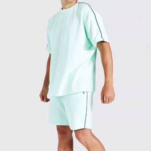 Ensemble deux pièces décontracté pour homme, col rond, été, nouvelle collection, t-shirt et short fins pour homme - Product Image 3