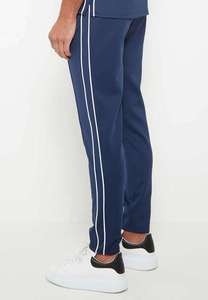 Survêtement Homme Bleu Marine Personnalisé à Manches Longues Décontracté Demi-Zip Couleur Unie Respirant Coupe Classique avec Poches Latérales Idéal Printemps - Product Image 5