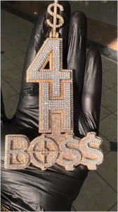 Colgante Personalizado Iced Out Boss, Cadena de Oro Bicolor con Moissanita VVS, Tendencia, Superventas, Hip Hop, Bling, Lujo, Pieza Única - Product Image 4