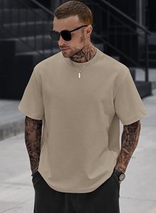 Custom <b>Men</b> Oversized Cotton T Shirt Heavyweight <b>Stretch</b> Tee OEM Bulk Wholesale - Product Image 5