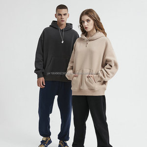 Sweat-shirt à capuche unisexe en coton multicolore 400 grammes, motif uni, automne-hiver 2025 - Product Image 2