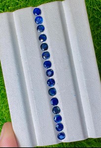 Zafiros azules naturales de corte redondo, piedras sueltas para la fabricación de joyas, anillos, colgantes, pendientes, piedra de alta calidad - Product Image 2