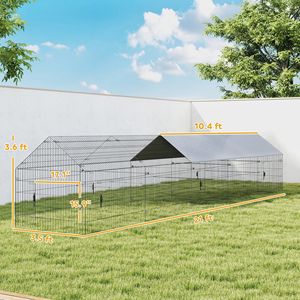 Grande Pollaio da Esterno con 10 Porte, Casetta per Galline in Metallo e Copertura Impermeabile Anti-UV per 7-9 Galline, Riparo dal Sole - Product Image 2