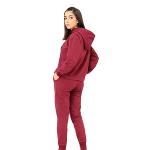 Blank Printed Hooded Heavyweight Cotton <b>Polyester</b> <b>Tracksuit</b> Set Women Full Customization Wholesale Quality All Sizes - Product Image 2
