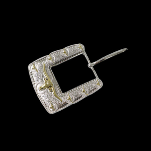 Wholesale Custom Design 40mm Men's Western Bull Longhorn Pin Buckle <b>Belt</b> Set Zinc Alloy with Heat-Transfer Printed Custom Logo - Product Image 2