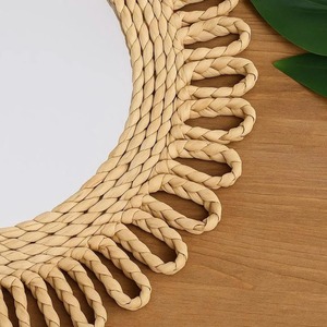 Premium Rattan <b>Mirror</b> Elegant Natural Frame Perfect For Daily Use Cafe And Boutique Decor Natural And Aesthetic Vibe From India - Product Image 6