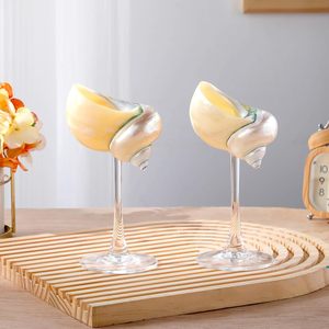 Verres à vin et à martini de luxe réutilisables et écologiques, bleu ciel, design coquillage, faits à la main, populaires 2026, pour mariage et demoiselles d'honneur - Product Image 3