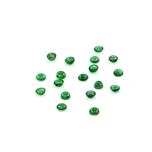 Esmeraldas naturales de Zambia calibradas en forma de cabujón, redondas de 2 mm, piedras preciosas de esmeralda sueltas naturales para la fabricación de joyas, listas para usar. - Product Image 5