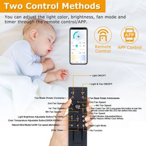 Ventilatore da Soffitto LED con Luce da 60W, Lampada a Sospensione da 19,7 Pollici, Ventilatore a 6 Velocità, Regolazione Colore Luce 3000-6500W - Product Image 6