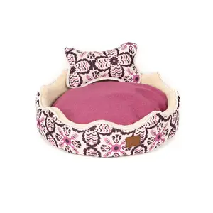 High Quality Durable Upholstery Grade Pink Dog Bed Washable Removable Cover Lazy Hound Daisy Pet Beds Ortapedic Cushion